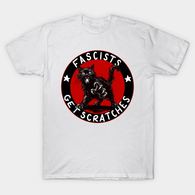 Cats Against Fascists T-Shirt by KilkennyCat Art